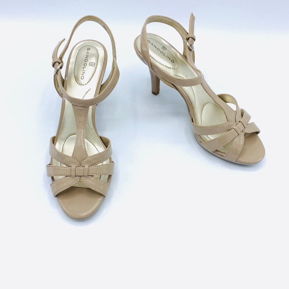 Bandolino Cream/Pink Ankle Strap Stiletto Heel 7.5